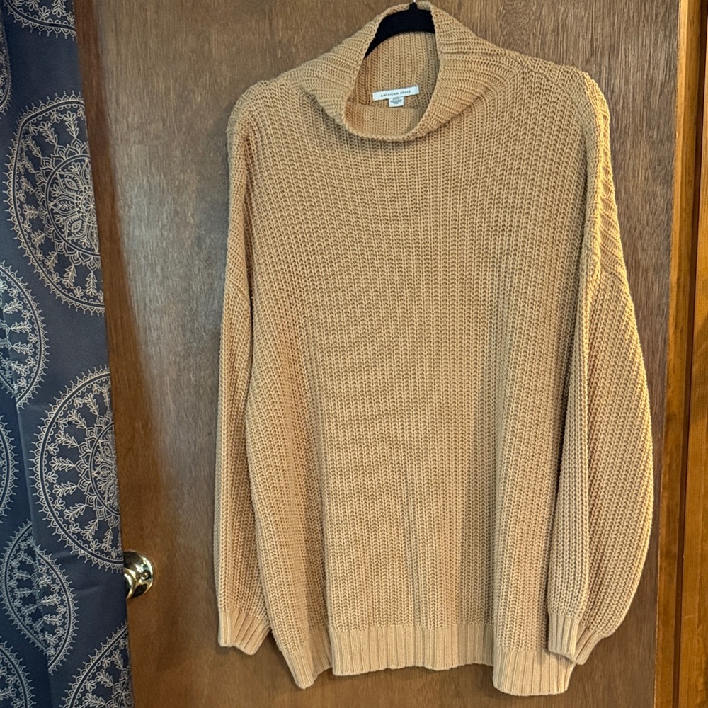 American Eagle Outfitters Tan Cowl Neck Sweater